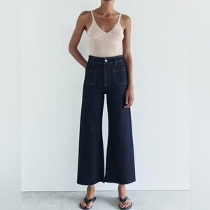 Zara ZW Collection High Waist Marine Straight Pocket Jean
